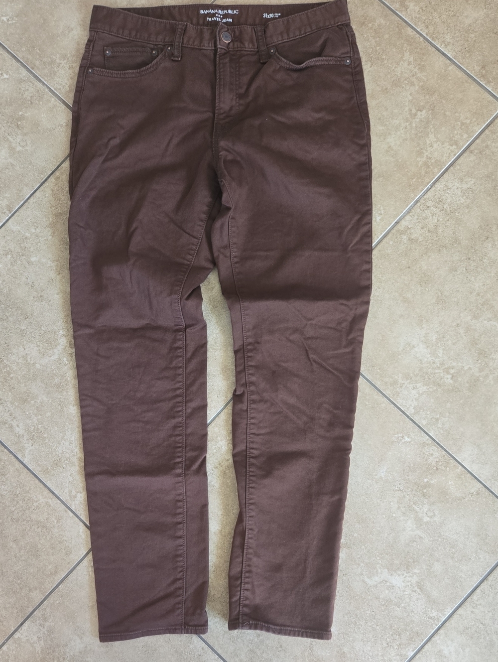 Banana Republic Men's Dark Brown Slim Chinos